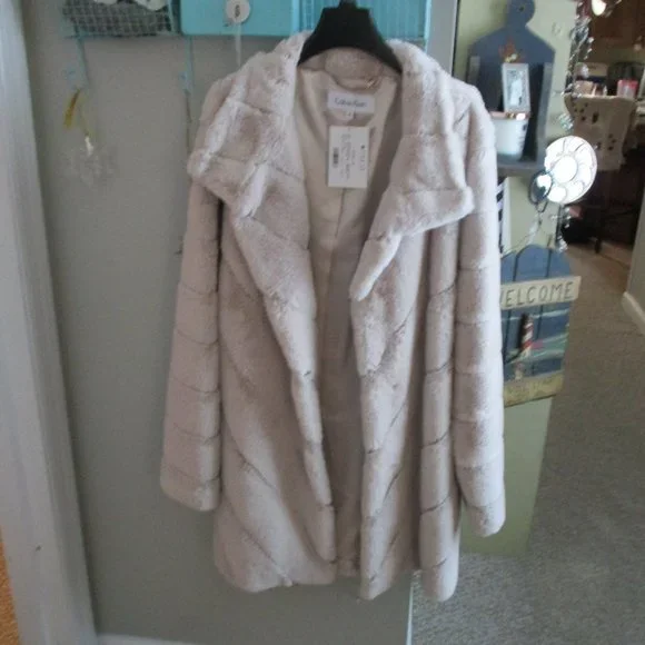 Best Offer!!NWT Calvin Klein Fur Coat   XL - Picture 4 of 10